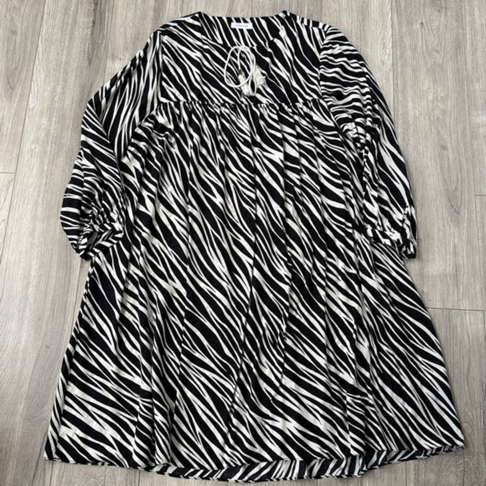 Anine Bing Zebra Animal Print Caftan Dress